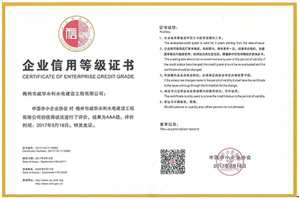 威華建設(shè)榮獲企業(yè)信用AAA等級證書